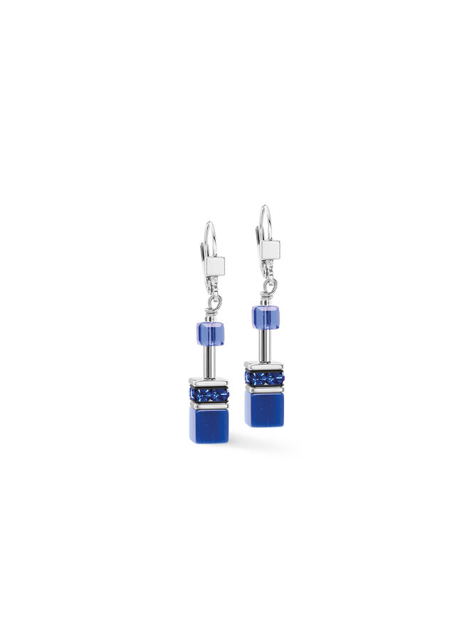 COEUR de LION oorbellen 2838/0729 Blauw/Petrol/Zilverkleurig