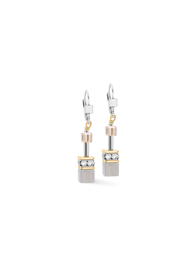 COEUR de LION oorbellen 4017/1216 Grijs/Goud Verguld
