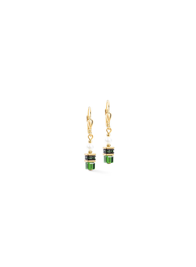 COEUR de LION oorbellen 4567/0516 Groen/Goud Verguld