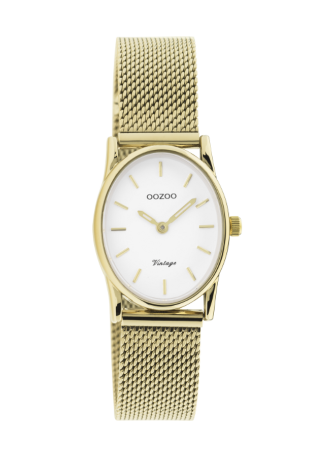 OOZOO Vintage horloge C20258 Goudkleurig/Wit