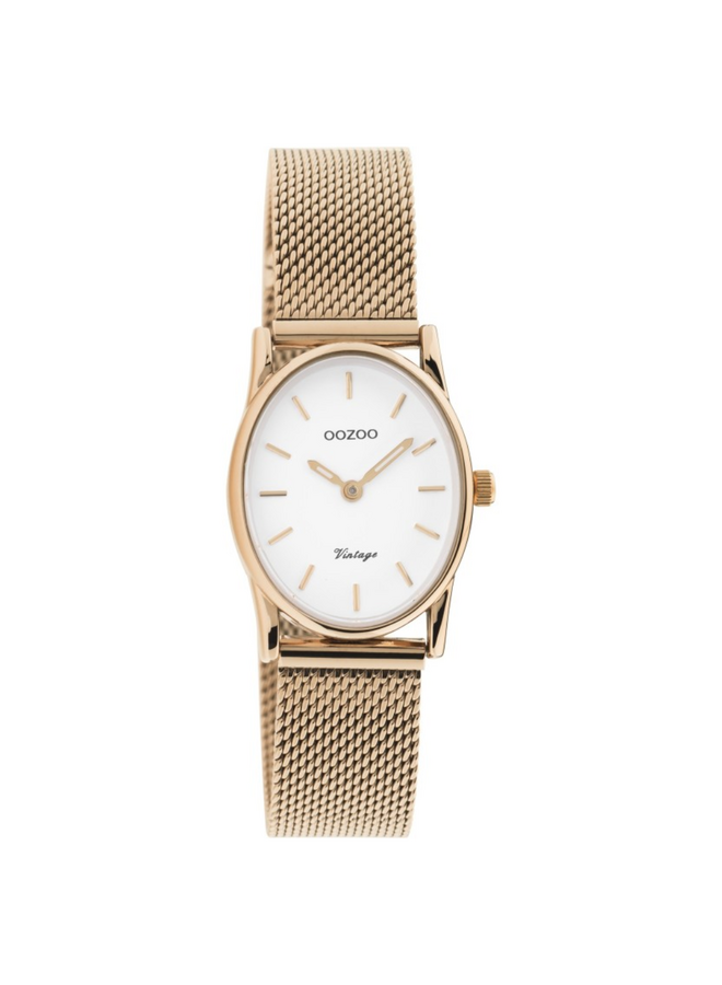 OOZOO Vintage horloge C10969 Rosékleurig/Wit