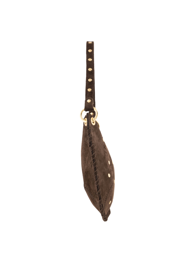Jewelz tas Casey Suède Donkerbruin/Goudkleurig