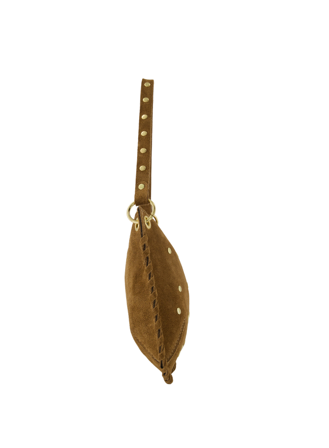 Jewelz tas Casey Suède Taupe/Goudkleurig