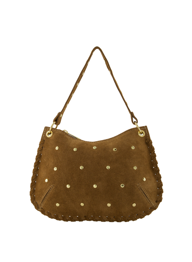 Jewelz tas Casey Suède Taupe/Goudkleurig