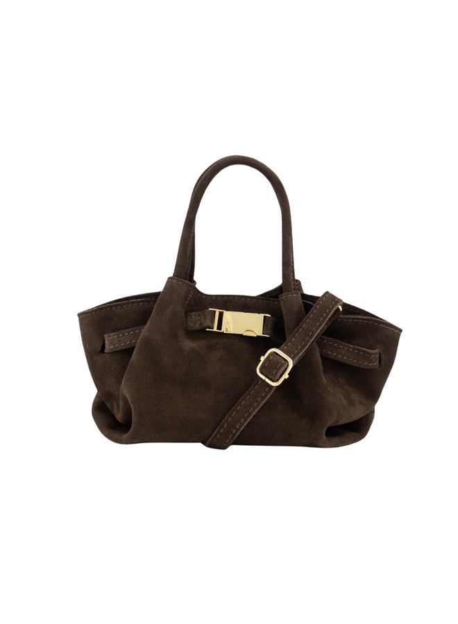 Jewelz tas Leonie Suède Donkerbruin/Goudkleurig