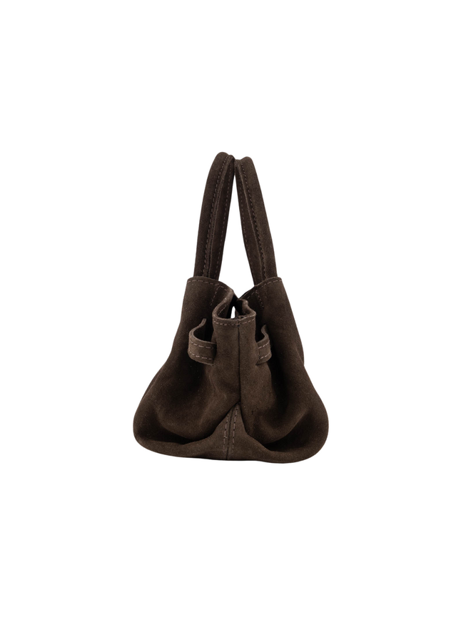 Jewelz tas Leonie Suède Donkerbruin/Goudkleurig