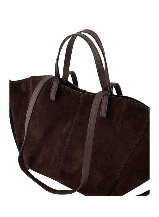 Jewelz tas Martha Suède Donkerbruin/Goudkleurig
