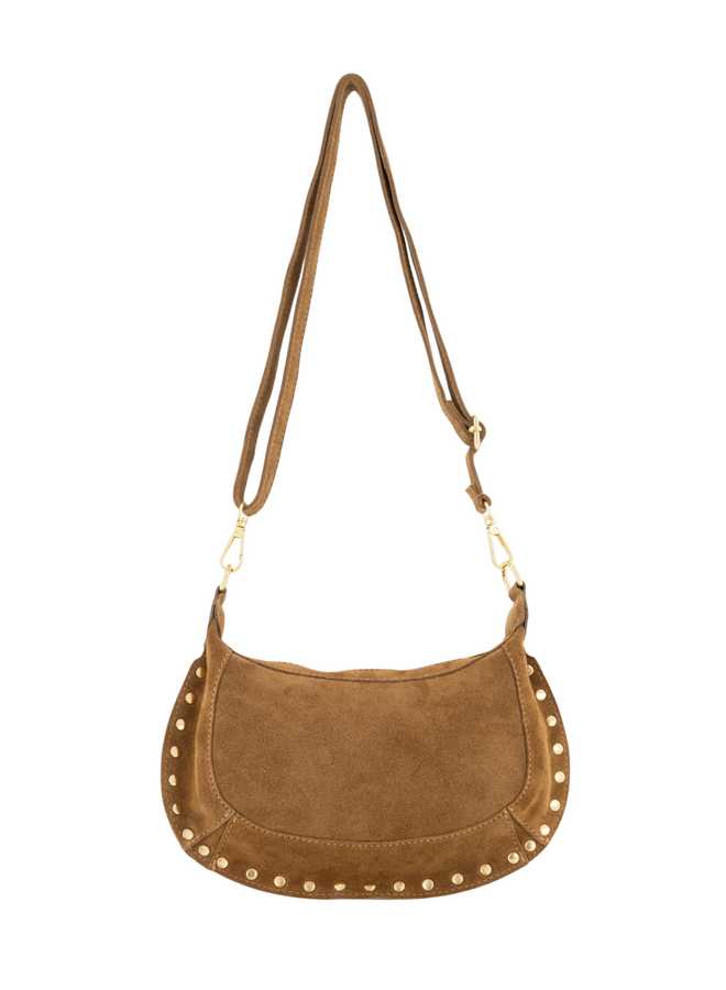 Jewelz tas Monica Suède Camel/Goudkleurig