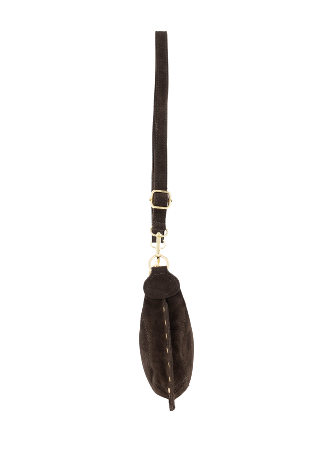 Jewelz tas Monica Suède Donkerbruin/Goudkleurig