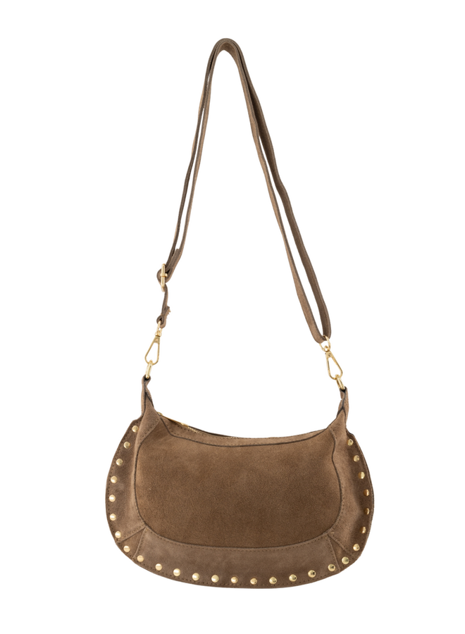 Jewelz tas Monica Suède Taupe/Goudkleurig