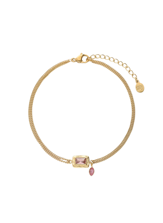 My Jewellery armband Vintage Dubbel Lichtroze/Goudkleurig
