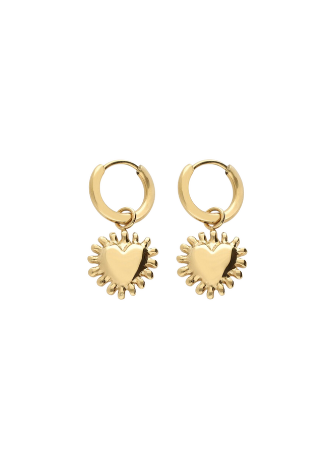 My Jewellery oorbellen Fortune Hartjes Zon Goudkleurig