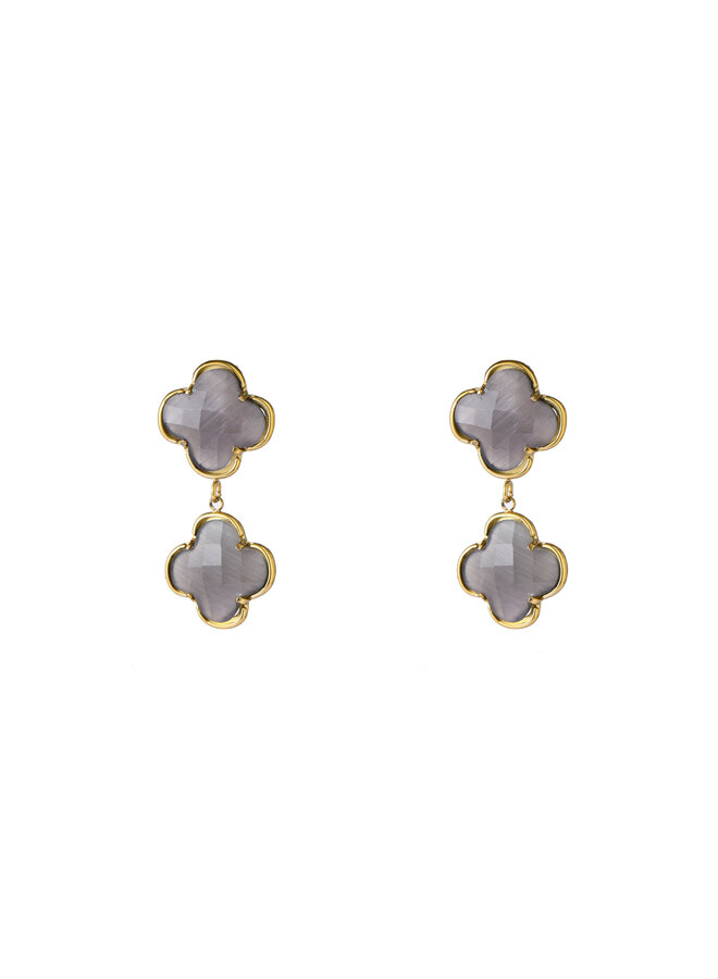Day & Eve oorbellen E66156-1 Taupe/Goudkleurig