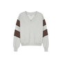 Sweater Sporty V-Neck Light Grey Melange