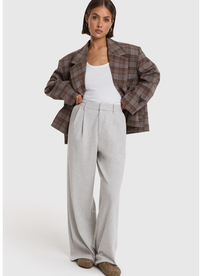 Blazer Cropped Check Warm Brown