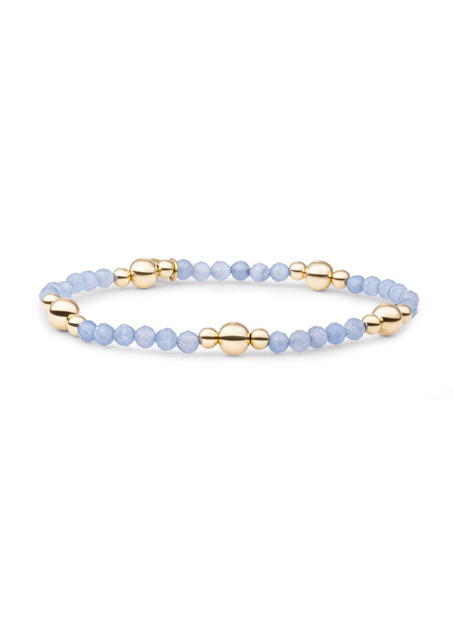 Sparkling Jewels armband Bold Mix Ice Blue Quartz Goudkleurig