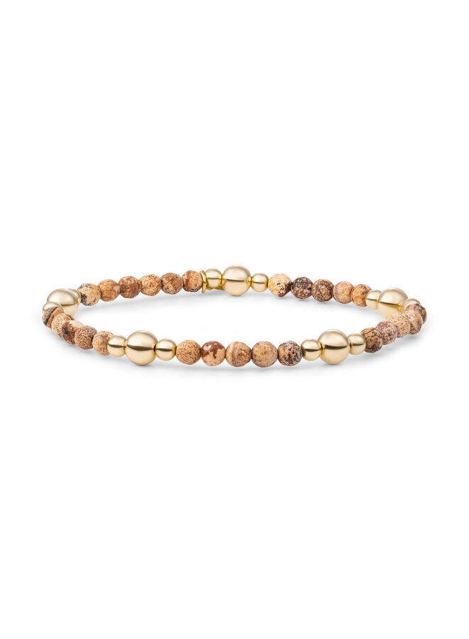 Sparkling Jewels armband Bold Mix Landscape Jasper Goudkleurig