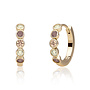 Sparkling Jewels creolen Tube Huggies Multi 03 CZ Goudkleurig