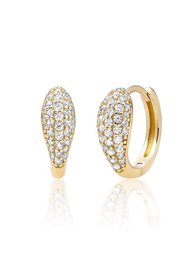 Sparkling Jewels creolen Bold Fuse Small Huggies CZ Goudkleurig