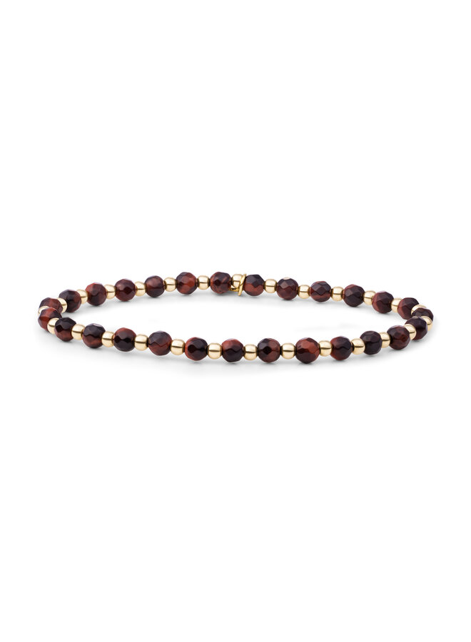 Sparkling Jewels armband Interstellar Red Tiger Eye Goudkleurig