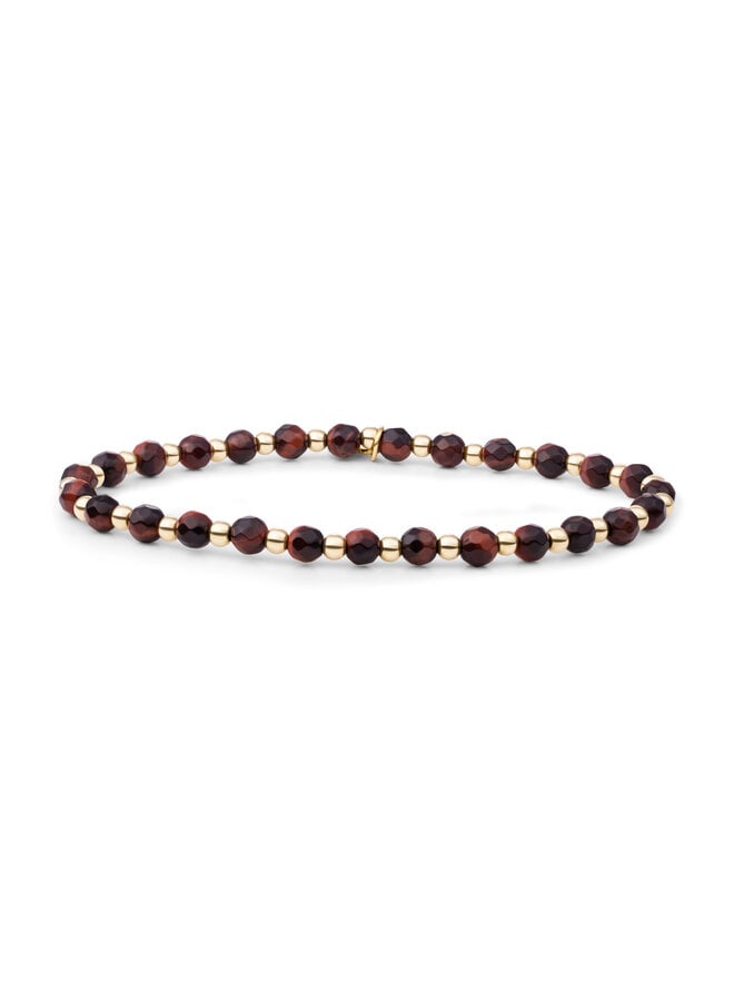 Sparkling Jewels armband Interstellar Red Tiger Eye Goudkleurig