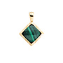 Sparkling Jewels pendant Cushion Cut Malachite Goudkleurig