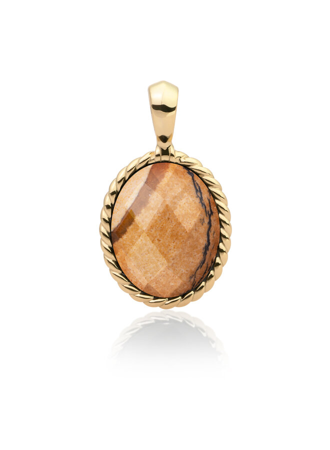 Sparkling Jewels pendant Twist Landscape Jasper Goudkleurig