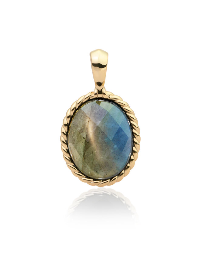 Sparkling Jewels pendant Twist Labradorite Goudkleurig