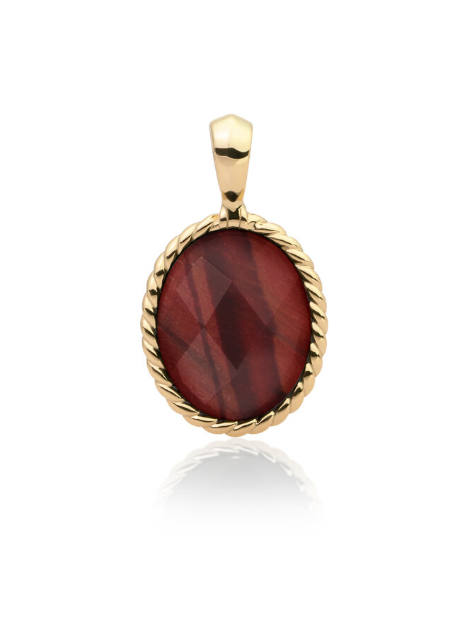 Sparkling Jewels pendant Twist Red Tiger Eye Goudkleurig