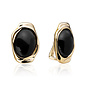 Sparkling Jewels oorstekers Flow Push Back Onyx Goudkleurig