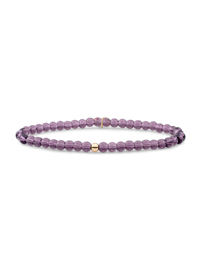 Sparkling Jewels armband Saturn Small Aubergine Quartz Goudkleurig