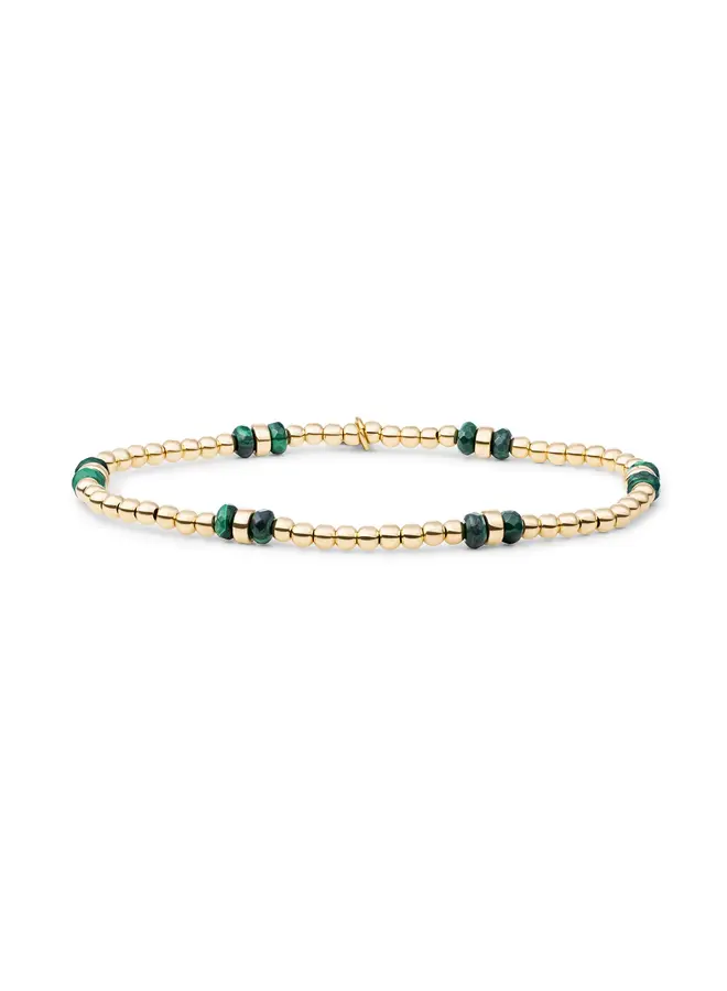 Sparkling Jewels armband Double Reverse Malachite Goudkleurig