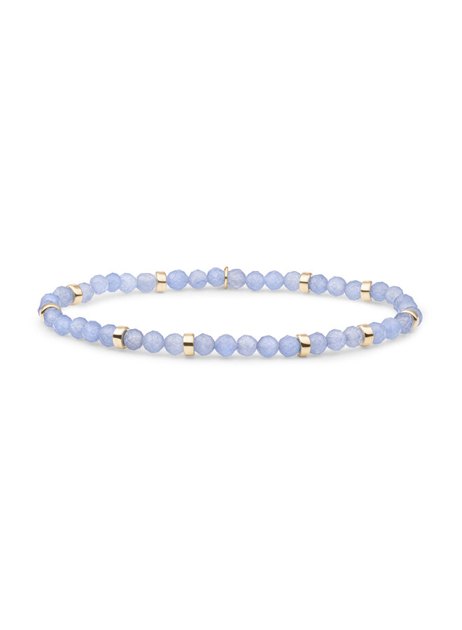 Sparkling Jewels armband Roundel Interstellar Ice Blue Quartz Goudkleurig