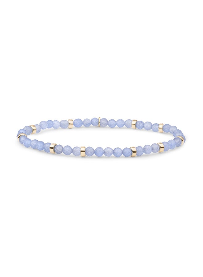 Sparkling Jewels armband Roundel Interstellar Ice Blue Quartz Goudkleurig