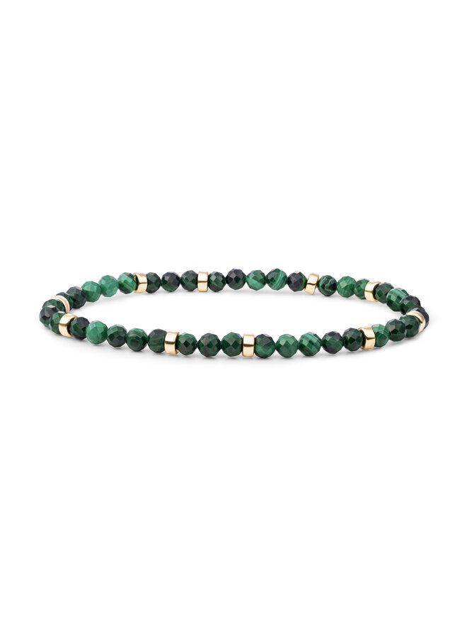 Sparkling Jewels armband Roundel Interstellar Malachite Goudkleurig