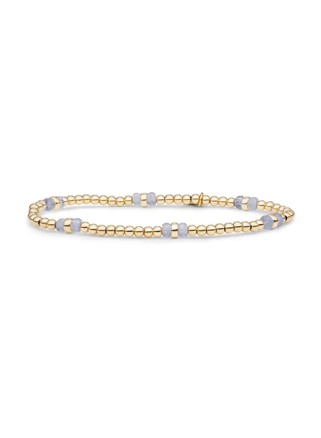 Sparkling Jewels armband Double Reverse Ice Blue Quartz Goudkleurig