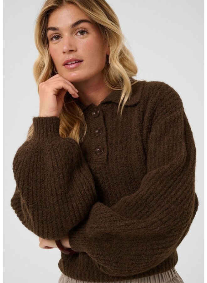 Trui TabbathaSZ Polo Dark Earth Melange