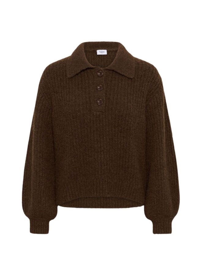 Trui TabbathaSZ Polo Dark Earth Melange
