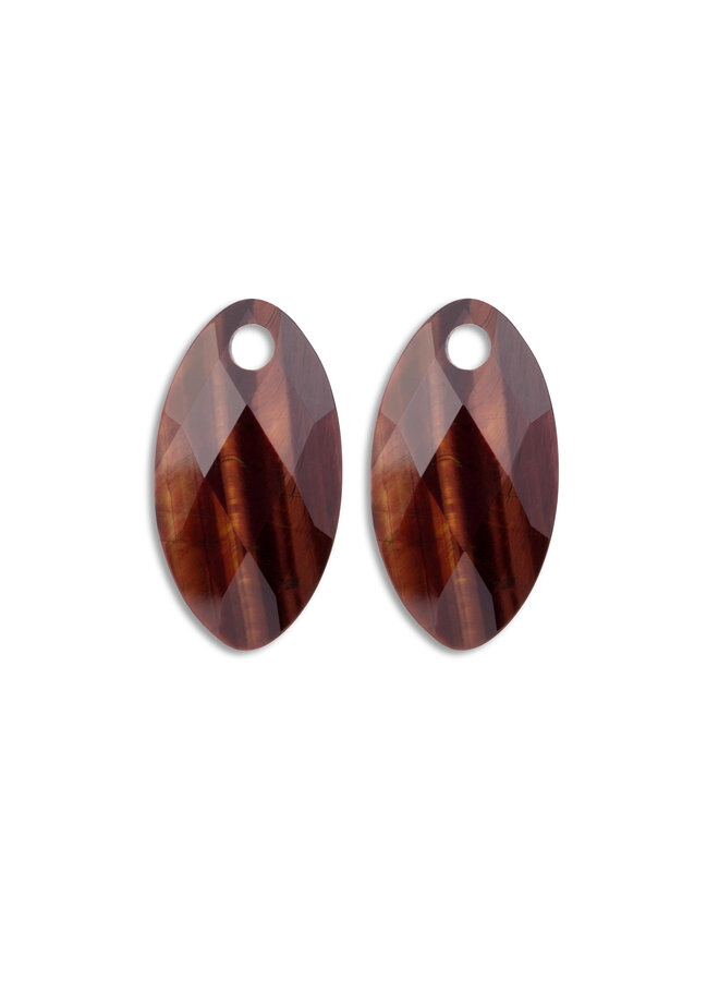 Sparkling Jewels oorbel Edelstenen Leaf Red Tiger Eye