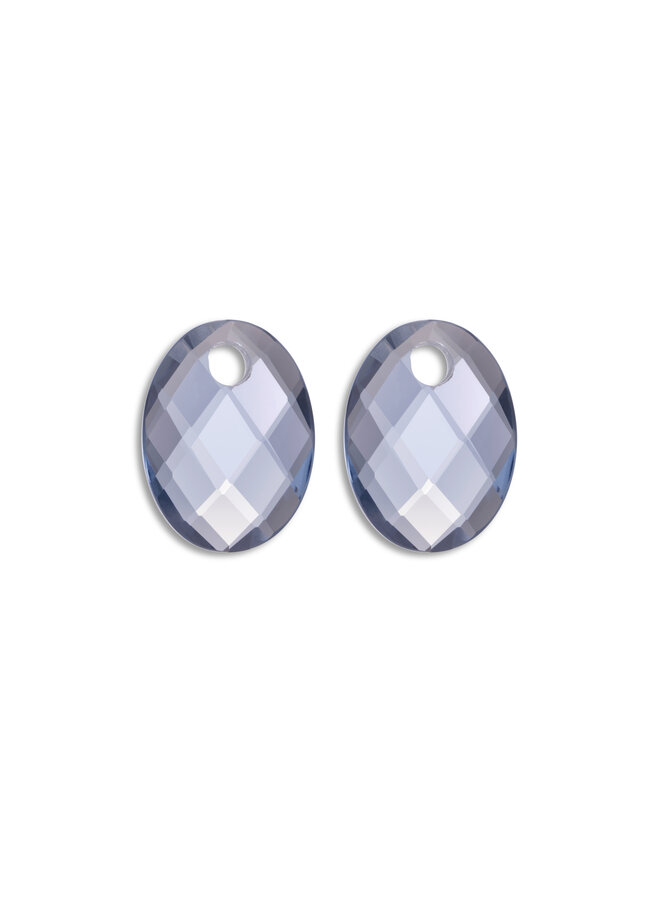 Sparkling Jewels oorbel Edelstenen Medium Oval Ice Blue Quartz