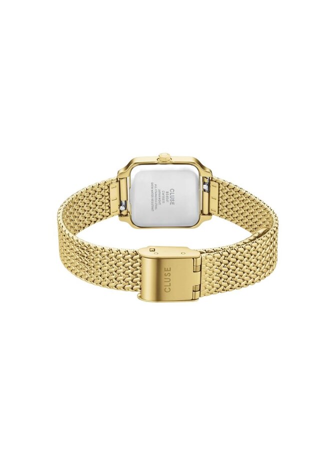 CLUSE horloge Gracieuse Mini Mesh Goudkleurig/Dark Cherry