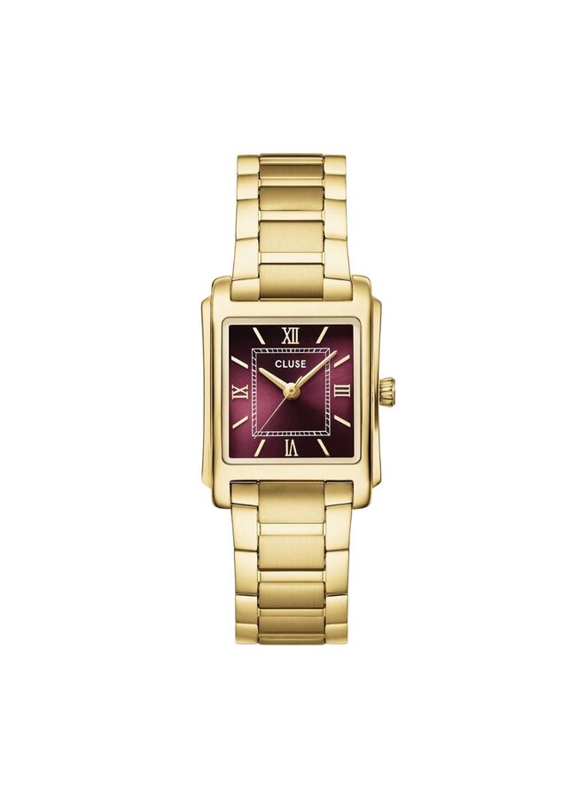 CLUSE horloge Anglee Goudkleurig/Dark Cherry