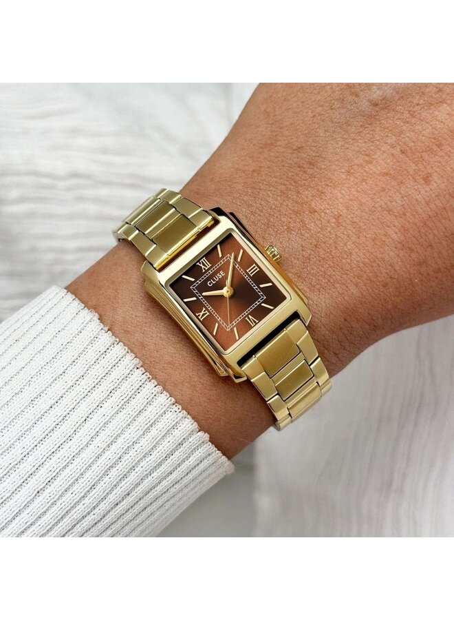 CLUSE horloge Anglee Goudkleurig/Bruin
