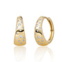 Sparkling Jewels creolen Bold Flush Huggies CZ Goudkleurig