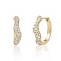 Sparkling Jewels creolen Pave Twirl Huggies CZ Goudkleurig