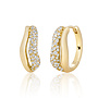 Sparkling Jewels creolen Pave Double Twirl Huggies CZ Goudkleurig