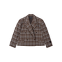 Blazer Cropped Check Warm Brown