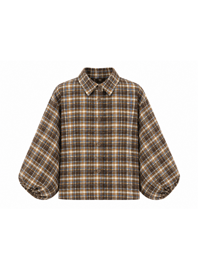 Blouse Noa Bruin/Beige/Blauw Onesize