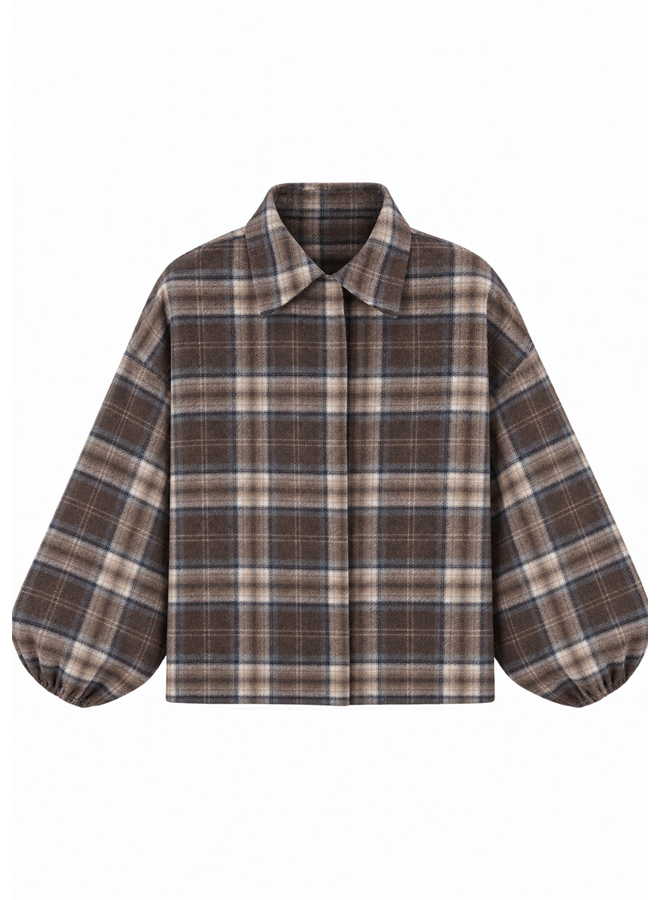 Blouse Noa Bruin/Donkerblauw Onesize