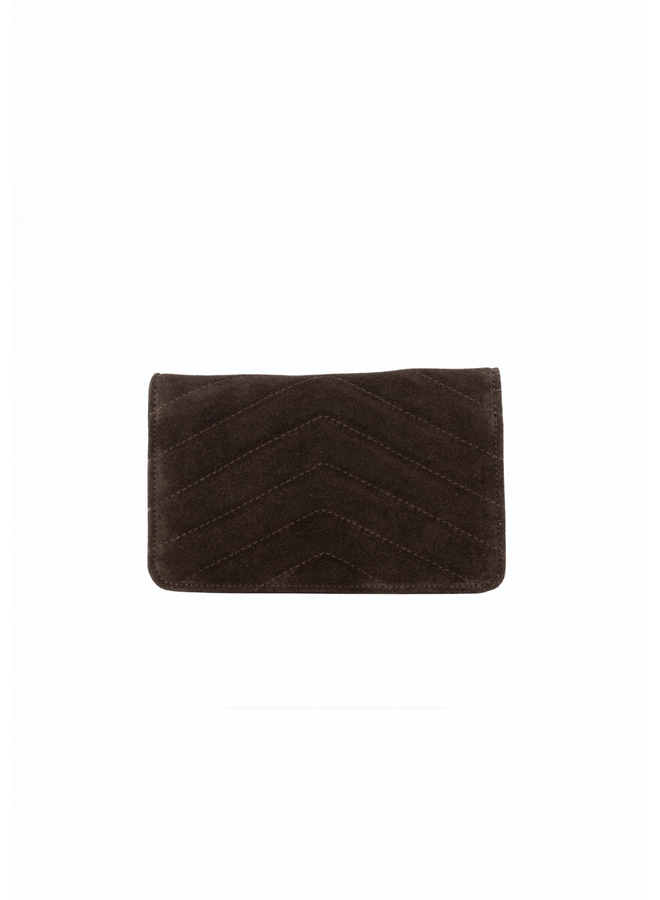 Jewelz tas Laurie Suède Donkerbruin/Goudkleurig